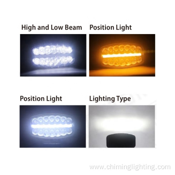 Oval led driving light with amber position light